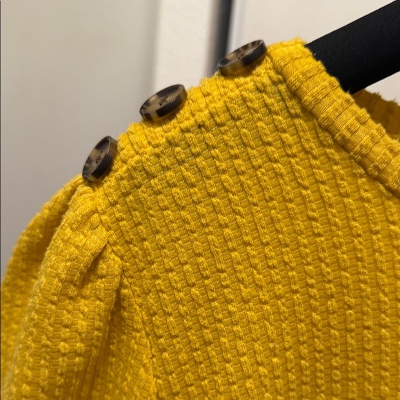 LC Lauren Conrad Mustard Textured Knit Top Sz XL Coastal Beach - Picture 3 of 9